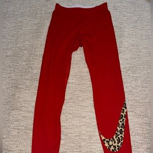 Red NIKE leggings
